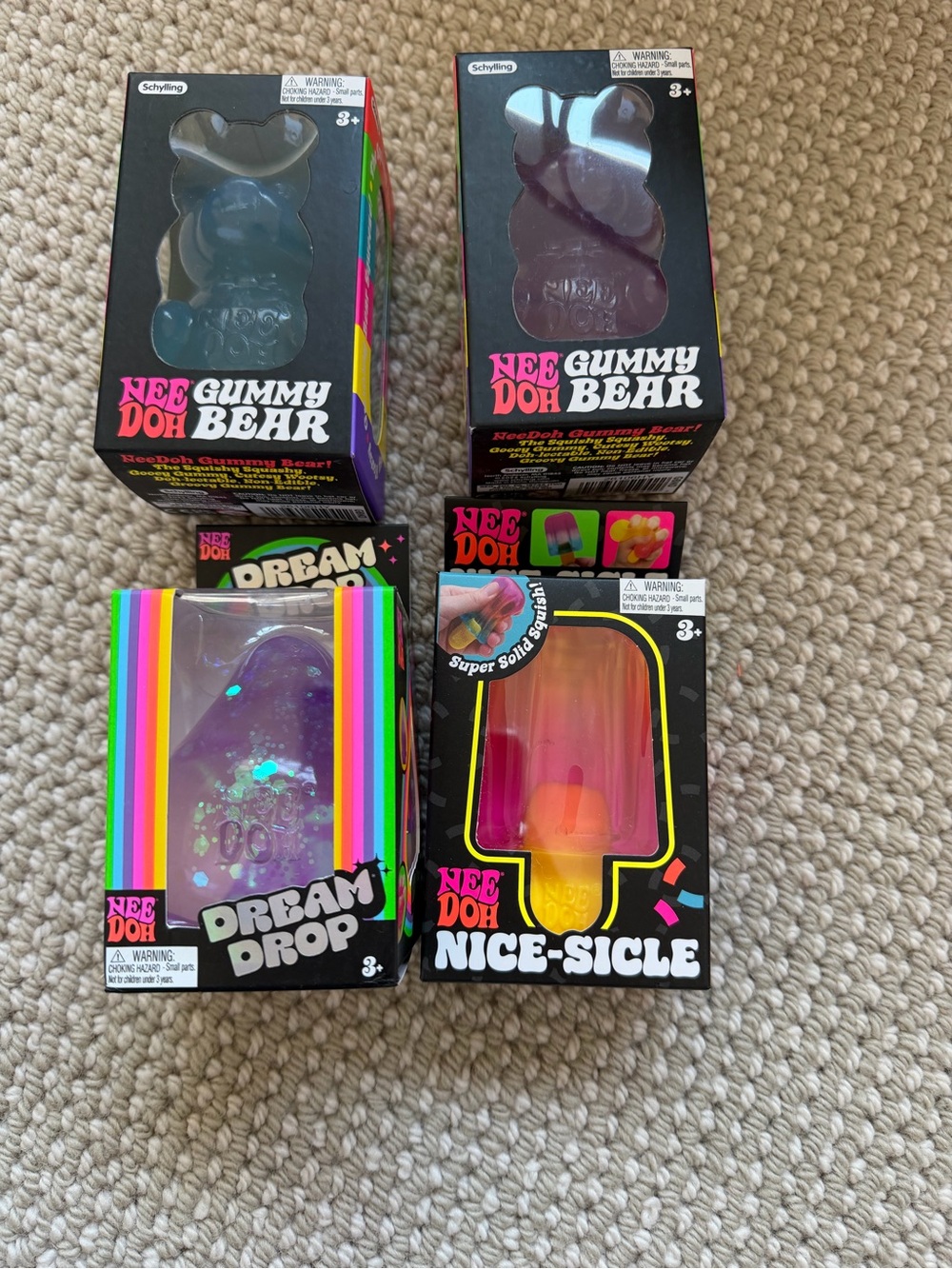 Schylling NeeDoh Gummy Bear & Nice-Sicle - new and authentic!